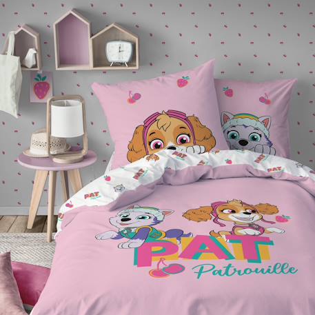 Parure de lit enfant 140x200, 100% coton, pat patrouille Rose 1 - vertbaudet enfant 