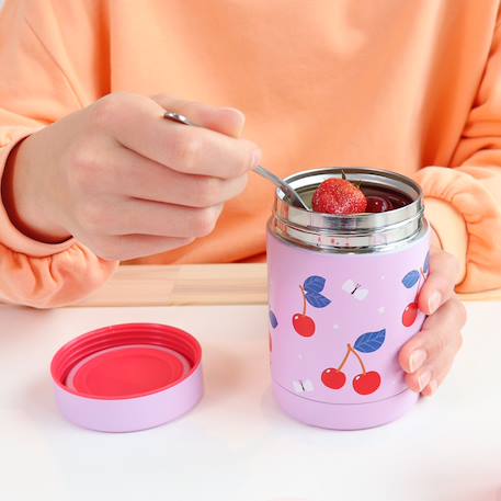 Boîte à repas isotherme cerises 300 ml Rose, rouge, jaune 3 - vertbaudet enfant 