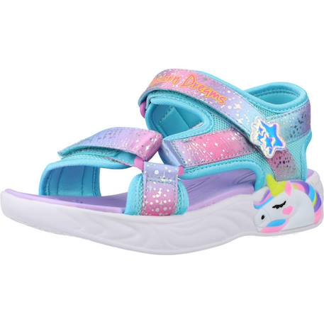 Sandales à scratch fille Rose+Rose lpmt+Violet prmt 16 - vertbaudet enfant 