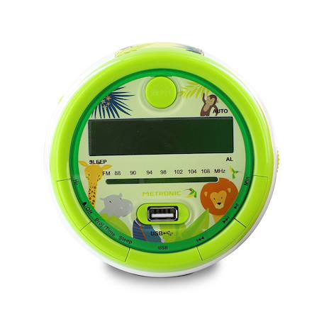 Radio-réveil fm usb projection avec alarme Cyan+Vert 8 - vertbaudet enfant 