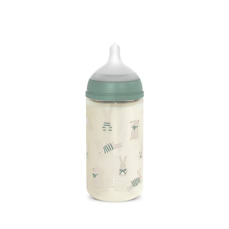 Biberon en verre avec tétine sx pro 240 ml débit s Beige neutre+Lapin rose+Lapin vert+Oisillons rose+Oisillons vert 15 - vertbaudet enfant 