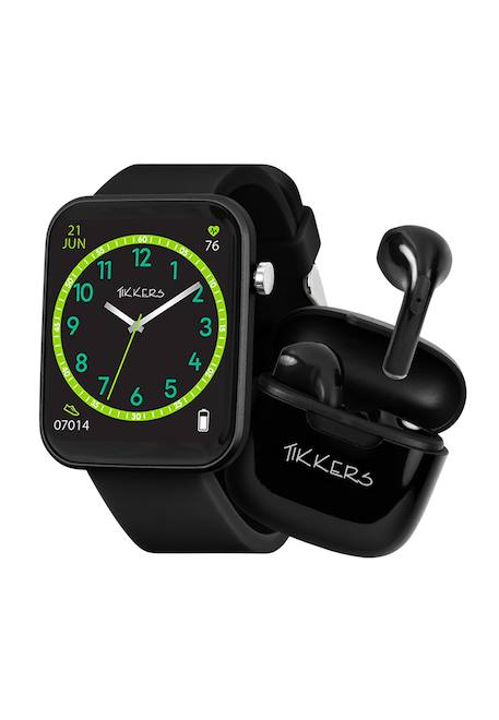 Ensemble montre connectée et écouteurs tikkers smart series 13 Noir+Rose 1 - vertbaudet enfant 