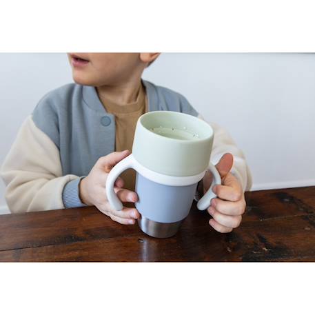 Tasse d'apprentissage inox click & drink Galet 2 - vertbaudet enfant 