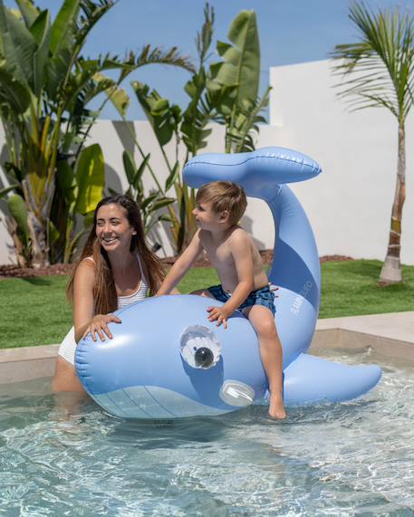 Bouée baleine xl avec poignées pvc Bleu 2 - vertbaudet enfant 
