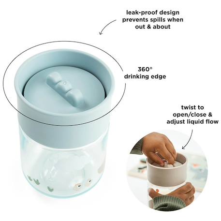 Tasse d'apprentissage 360° tiny farm Bleu 3 - vertbaudet enfant 