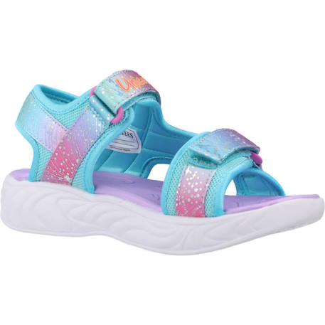 Sandales à scratch fille Rose+Rose lpmt+Violet prmt 17 - vertbaudet enfant 