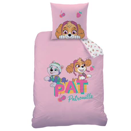 Parure de lit enfant 140x200, 100% coton, pat patrouille Rose 3 - vertbaudet enfant 