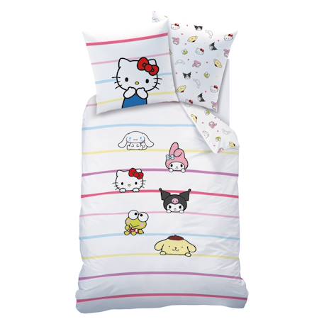 Parure de lit enfant 140x200, 100% coton, hello kitty Blanc 3 - vertbaudet enfant 