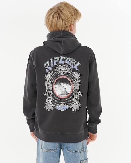 Sweat à capuche tropic dazed enfant Washed black 4 - vertbaudet enfant 