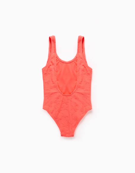 Maillot de bain avec motif d'étoiles en bouclé Corail clair 3 - vertbaudet enfant 