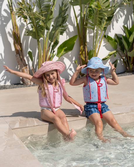 Chapeau enfant en coton protection soleil Rose+Violet 4 - vertbaudet enfant 
