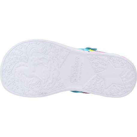 Sandales à scratch fille Rose+Rose lpmt+Violet prmt 18 - vertbaudet enfant 
