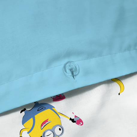Parure de lit enfant 140x200, 100% coton, les minions Bleu 5 - vertbaudet enfant 