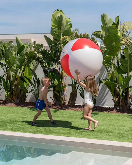 Balle gonflable enfant pour plage et piscine Bleu+Multicolore+Rose 5 - vertbaudet enfant 