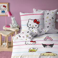 Linge de maison et décoration-Linge de lit enfant-Taie d'oreiller-Parure de lit enfant 140x200, 100% coton, hello kitty