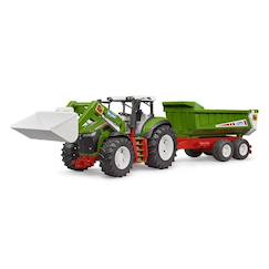 Jouet-Jeux d'imagination-Roadmax tracteur avec chargeur avant et remorque basculante