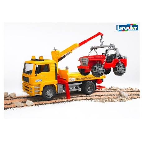 Dépanneuse man tga avec véhicule tout-terrain Jaune 1 - vertbaudet enfant 