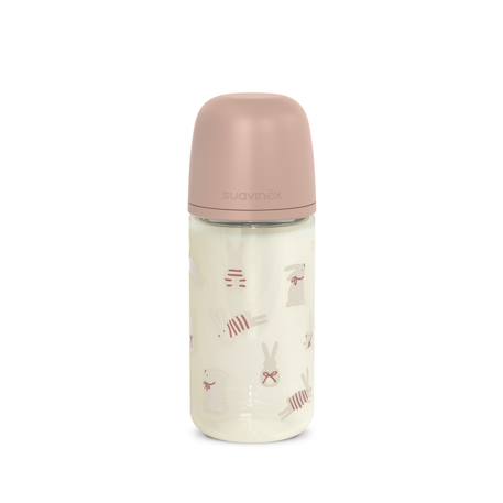 Biberon en verre avec tétine sx pro 240 ml débit s Beige neutre+Lapin rose+Lapin vert+Oisillons rose+Oisillons vert 7 - vertbaudet enfant 