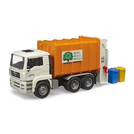 Camion poubelle man tga Blanc et orange 2 - vertbaudet enfant 