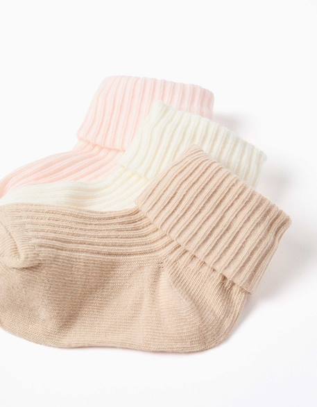 Pack 3 paires de chaussettes côtelées Rose 4 - vertbaudet enfant 