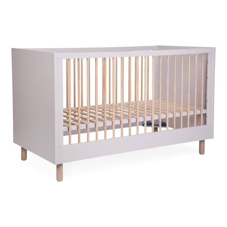 Lit bébé évolutif sommier à lattes à hauteur réglable 70x140cm Naturel+Noir+Terre argile 16 - vertbaudet enfant 