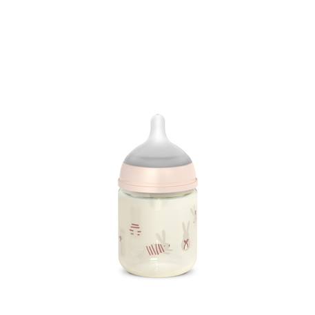Biberon en verre avec tétine sx pro 120 ml débit s wonderland Beige neutre+Lapin rose+Lapin vert 5 - vertbaudet enfant 