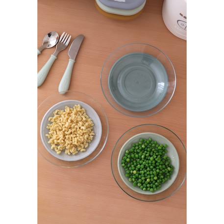 Coffret 3 assiettes en verre beaba x duralex Vert-de-gris 4 - vertbaudet enfant 