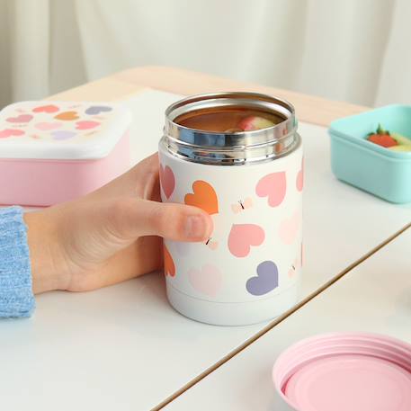 Boîte à repas isotherme cœurs 300 ml Rose, orange, violet 4 - vertbaudet enfant 