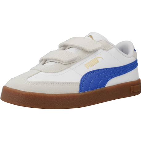 Baskets enfant garçon en cuir à scratch rétro Blanc white 4 - vertbaudet enfant 