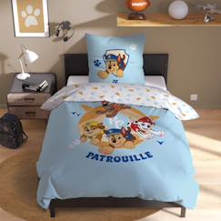 Linge de maison et décoration-Linge de lit enfant-Taie d'oreiller-Parure de lit enfant 140x200, 100% coton, pat patrouille