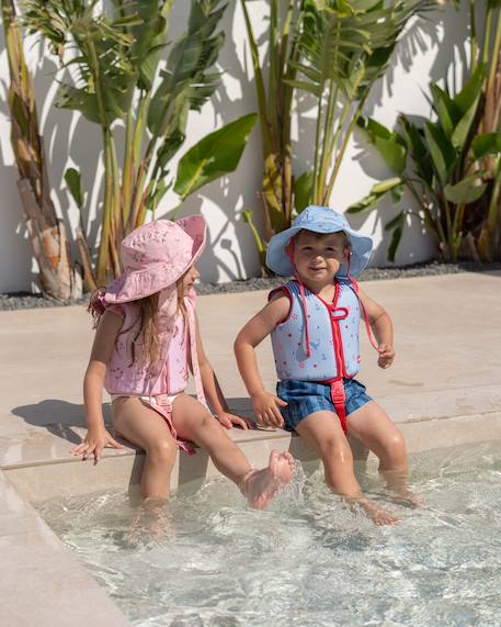 Chapeau enfant en coton protection soleil Rose+Violet 5 - vertbaudet enfant 