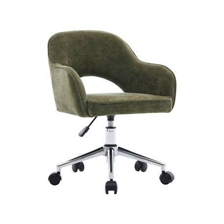 Chaise de bureau enfant à roulettes ajustable tissu chenille - jim kid Beige+Kaki 6 - vertbaudet enfant 
