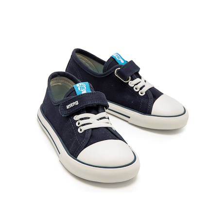 Sneakers garçon fermeture à lacets + scratch Bleu ciel+Blue marine+Noir - Bleu+White 12 - vertbaudet enfant 