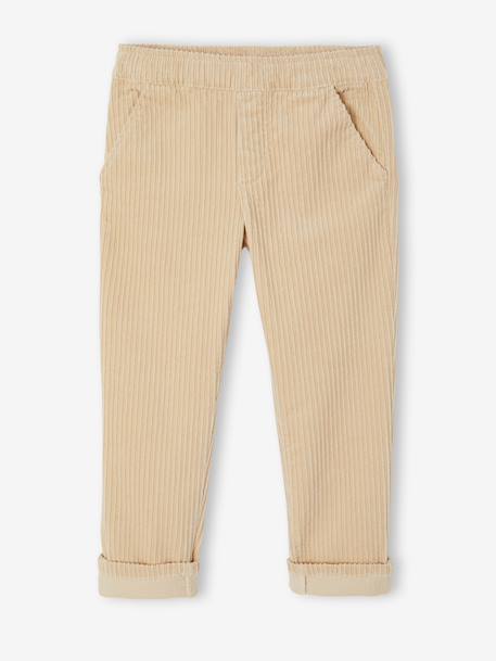 Pantalon en velours côtelé garçon facile à enfiler beige+bleu ardoise+marine 5 - vertbaudet enfant 
