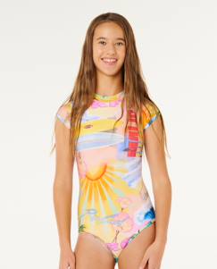 -Maillot de bain une pièce manches courtes fille malibu