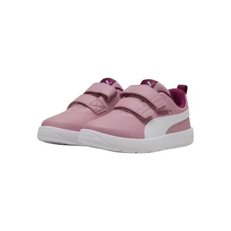 Baskets basses  à scratch Poised rose puma blanc berry 3 - vertbaudet enfant 