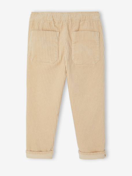 Pantalon en velours côtelé garçon facile à enfiler beige+bleu ardoise+marine 8 - vertbaudet enfant 