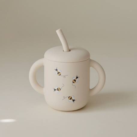 Tasse à paille bees Ecru, jaune, noir 5 - vertbaudet enfant 