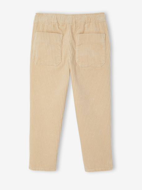 Pantalon en velours côtelé garçon facile à enfiler beige+bleu ardoise+marine 7 - vertbaudet enfant 