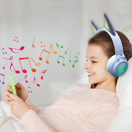 Casque lumineux pliable bluetooth et filaire bluey avec limitation du volume MULTICOLORE 5 - vertbaudet enfant 