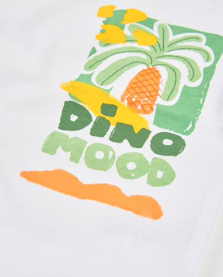 T-shirt garçon en maille avec graphisme palmier Blanc 3 - vertbaudet enfant 