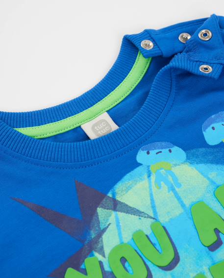 T-shirt garçon en maille avec motif de méduse Bleu 3 - vertbaudet enfant 