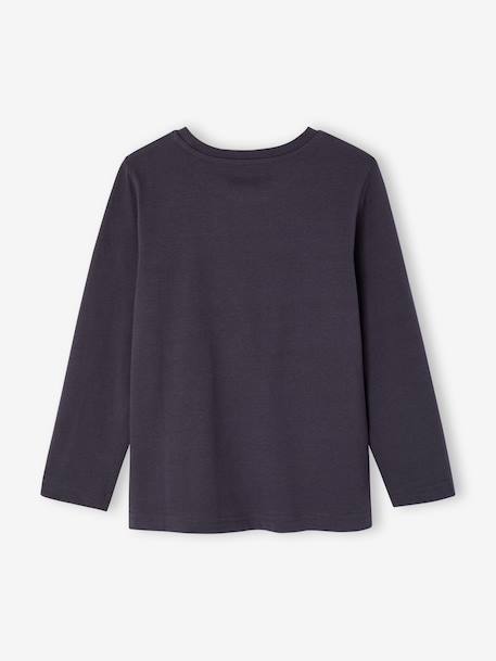 T-shirt manches longues garçon blanc chiné+bordeaux+gris ardoise 9 - vertbaudet enfant 