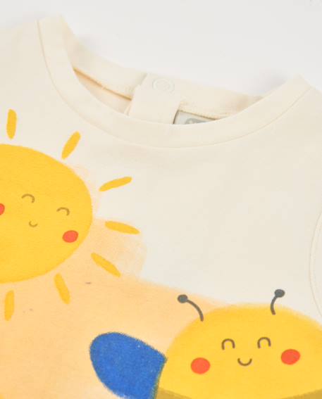 Barboteuse en tricot pour nouveau-né avec imprimé enfantin Beige 3 - vertbaudet enfant 