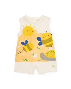 Barboteuse en tricot pour nouveau-né avec imprimé enfantin  - vertbaudet enfant