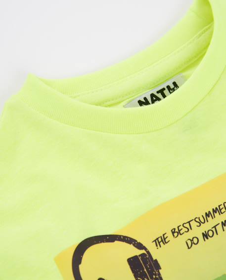 T-shirt garçon en maille avec motif sur le devant Jaune 3 - vertbaudet enfant 