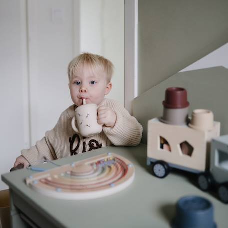 Tasse à paille bees Ecru, jaune, noir 2 - vertbaudet enfant 