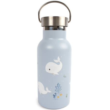 Gourde en acier inoxydable les contes de christian la baleine (350 ml) Bleu, blanc 3 - vertbaudet enfant 