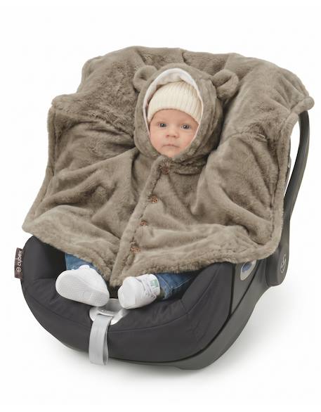 Manteau poncho bébé en fausse fourrure Vert 2 - vertbaudet enfant 