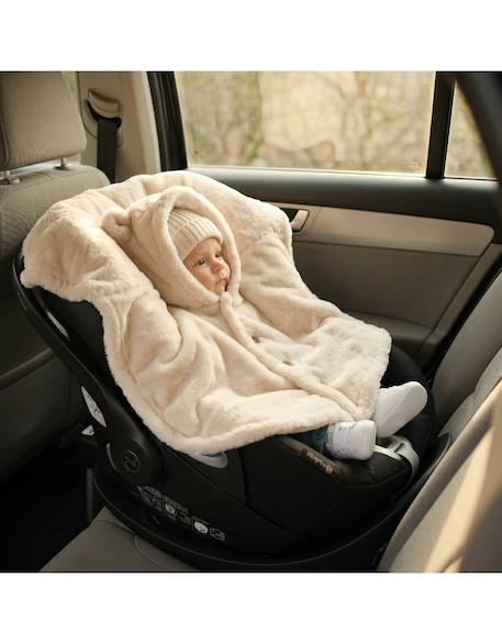Manteau poncho bébé en fausse fourrure Beige 3 - vertbaudet enfant 
